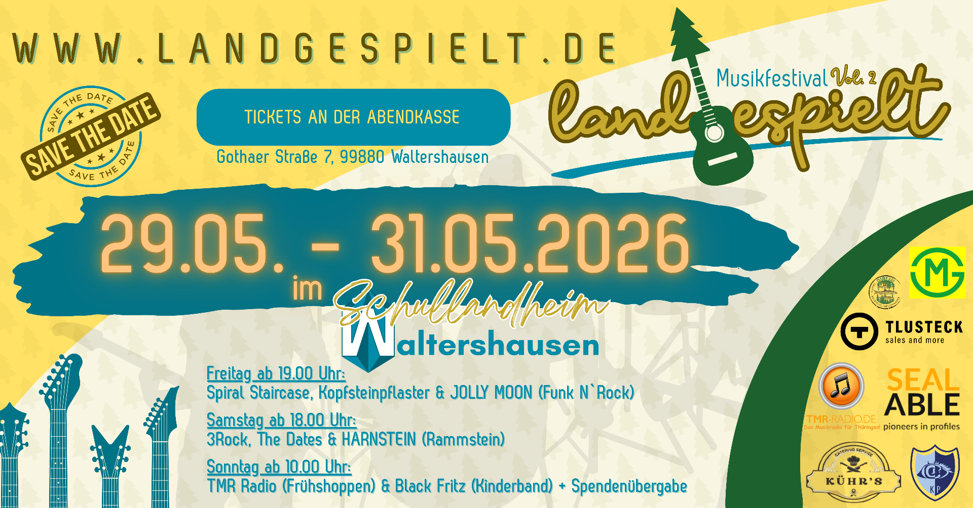 landgespielt Vol. 2 – Musik- und Familienfestival vom 29. bis 31. Mai 2026 im Schullandheim Waltershausen