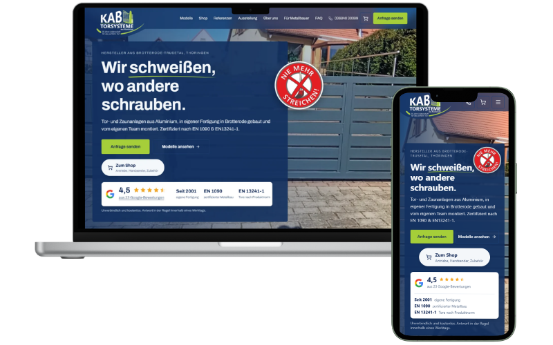 Vorschau der Webseite von KAB Torsysteme