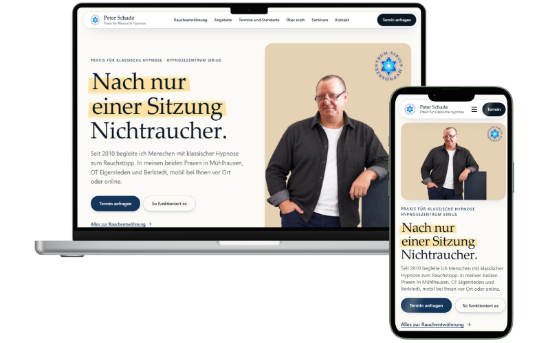 Zur Webseite von Peter Schade, Praxis für klassische Hypnose