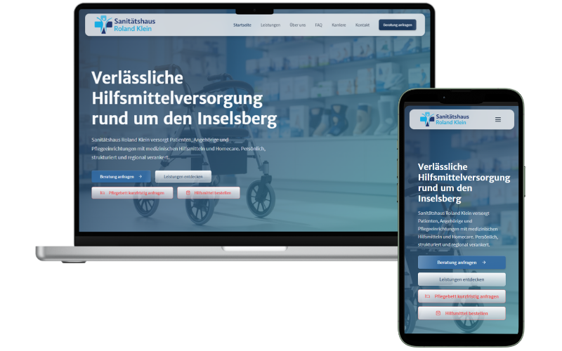 Vorschau der Webseite von Sanitätshaus Roland Klein
