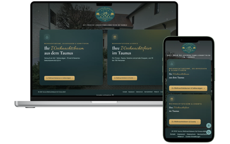 Hof Groos eGbR – Website-Vorschau auf Desktop und Mobil