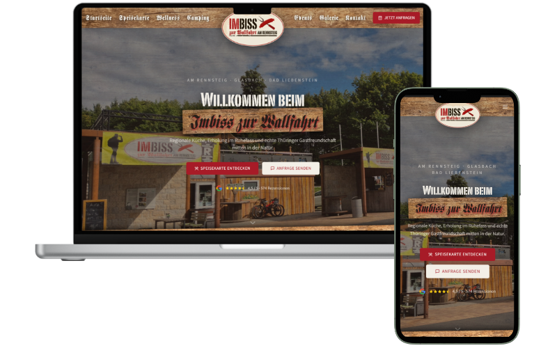 Vorschau der Webseite von Imbiss zur Wallfahrt am Rennsteig